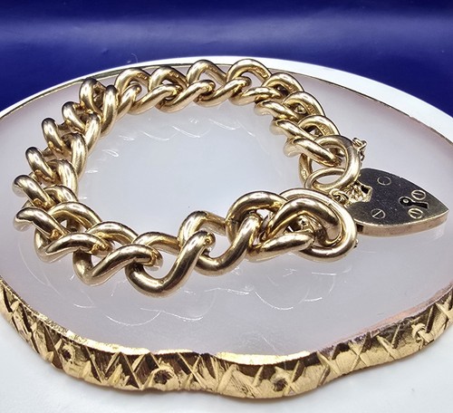 9ct gold heavy curb link - 9ct,