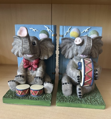 Elephant vintage bookends pair - elephant,