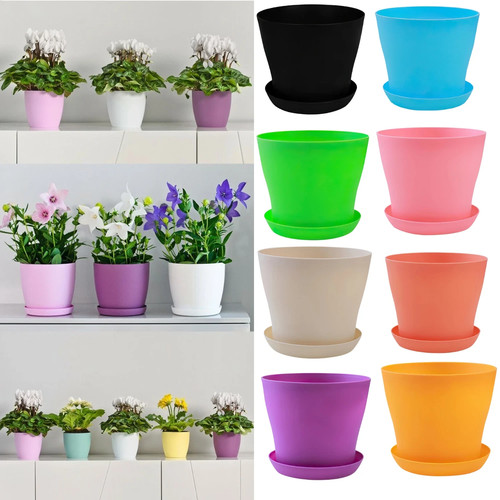 Modern plastic flower - flower, pot