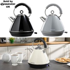Daewoo Kensington Pyramid Cordless Kettle Electric Retro Stainless Steel 3000W