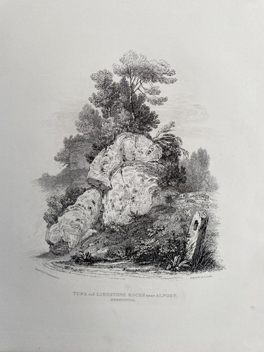1822 antique print tufa - antique, print;