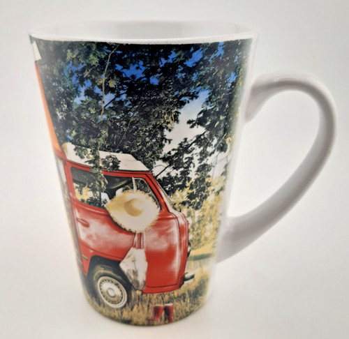 Small colourful red - red, camper