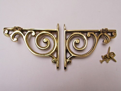 Pair swirl solid brass - pair,