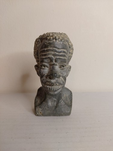African stone head ornament - stone,