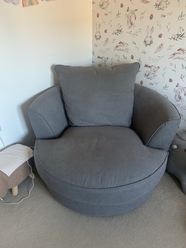 Grey swivel cuddle chair large - swivel,