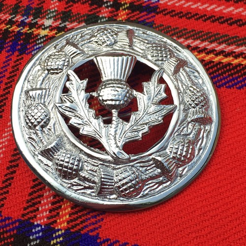 Celtic brooch chrome finish - cc,