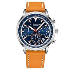 Stuhrling 44 mm Muscle Movement Chronograph 9.5 mm Leather Strap Men's Watch