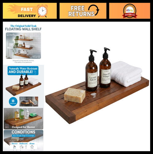 Teak floating shelf - 24",