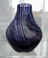 Whitefriars 9788 Streaky Vase in Purple and Blue c1972