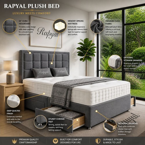 Plush divan bed set with - plush,