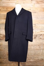 Racing Green Overcoat jacket L 44R black wool cashmere heavy