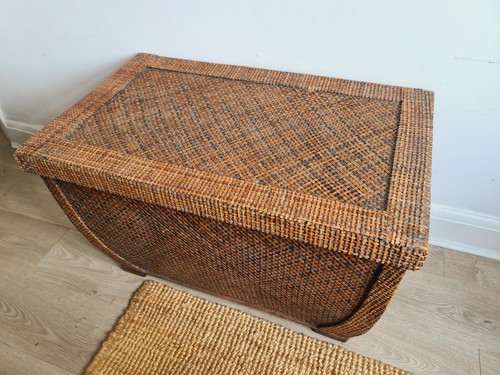 Antique woven rattan travel - woven,