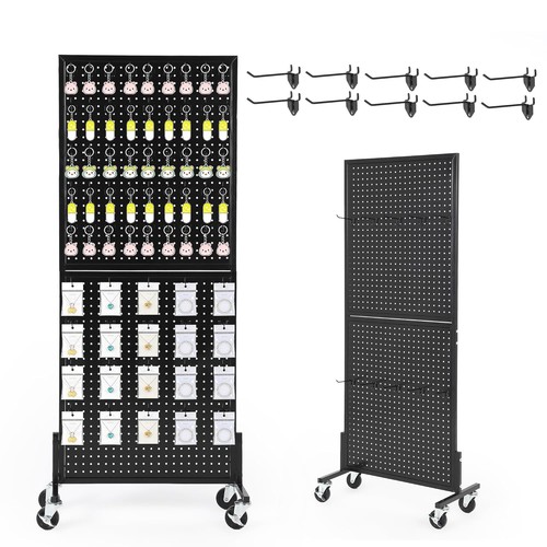 Rolling pegboard display stand - rolling,