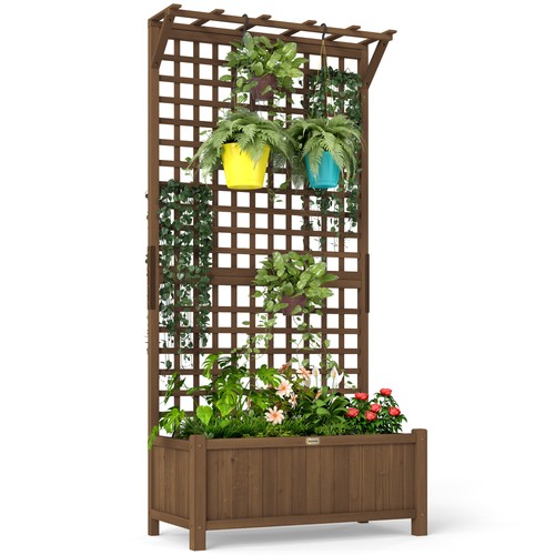 Outsunny wood planter with - outsunny,