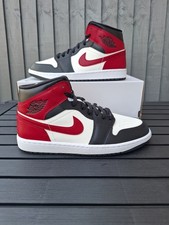 Nike Air Jordan 1 Mid Black Toe Unisex Trainers Size 8.5 (UK) 43 (EUR) RRP £130