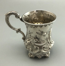 Victorian Silver Christening Mug Martin Hall Sheffield 1879 134g AELZX