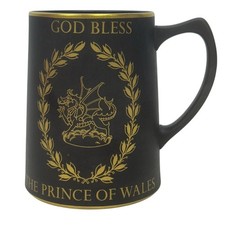 Wedgwood Black Basalt Jasperware 1969 Commemorative Tankard Mug Prince of Wales