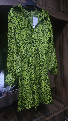 Zara green mini dress size - zara,