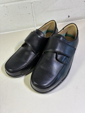 Roamers Wide fit Shoes Black Leather strap comfort Mens UK 10 NEW
