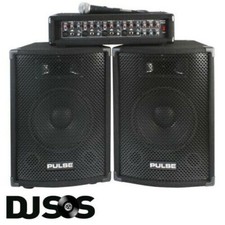 Pulse PMH200KIT 200w DJ PA System Kit Package Speakers & Mixer/Amp + mic/cables