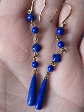 9ct Gold Lapsis Dangle Earings