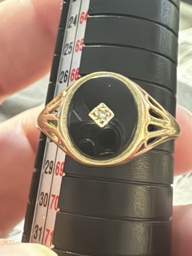 Men 9ct gold onyx - onyx, and