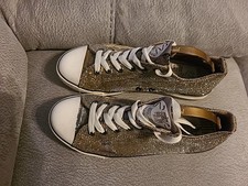 Dunlop Uk 4 Gold Shimmery Trainers "Green Flash Brand: