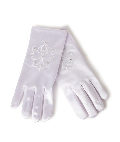 Girls white swirl satin - white,