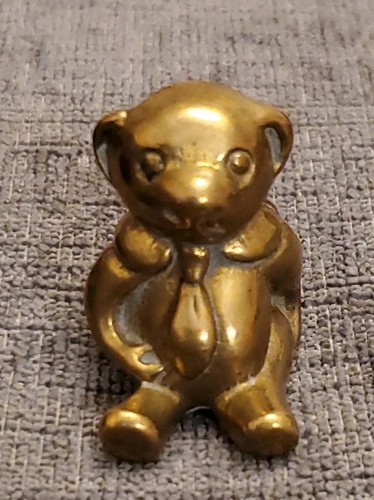 Vintage brass teddy bear with - vintage,