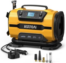 AstroAI Tyre Inflator Air Compressor Dual Power Supply 12V DC & 240V AC, Car Tyr