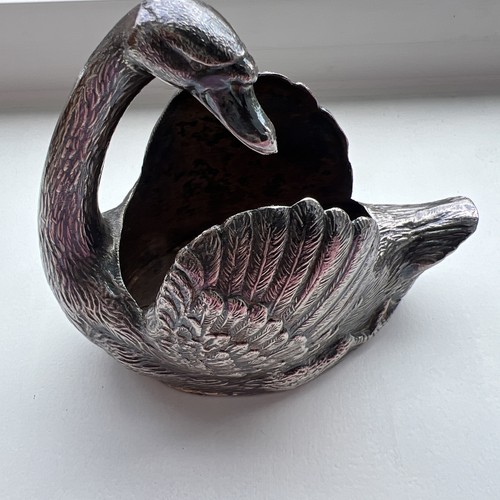 Vintage silver plated - plated, swan