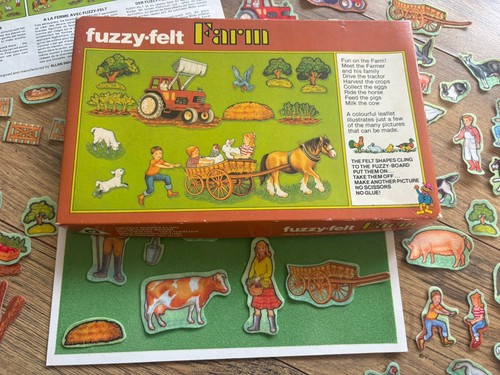 Vintage 1982 fuzzy felt farm - vintage,