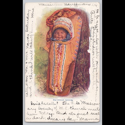 Antique postcard indian - antique,