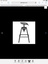  Industrial Style Adjustable Bar Stool with Footrest - Cast Iron, four legged 