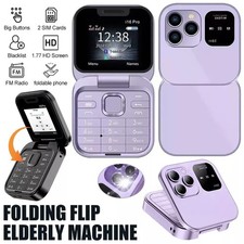 2025 New Flip Foldable Mobile Phone 1.77in GSM 2G Dual Sim Unlocked Mini Pocket