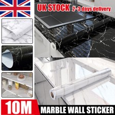 10M Self Adhesive Kitchen Worktop Covering Vinyl Wrap Cupboard Marble Stickers