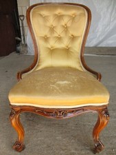 Victorian mahogany button and spoon back ladies chair (ref 738)