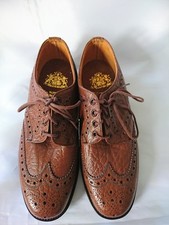 VTG RARE JOSEPH CHEANEY SUPER HAMPTON CAMEL LEATHER BROGUE MENS SHOES UK 8 NEW