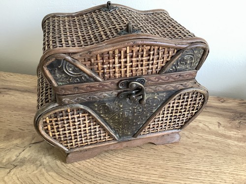 Vintage wood wicker - vintage, wood/wicker/rattan