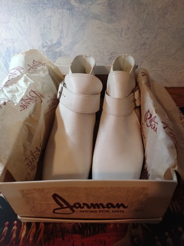 White leather custom men - leather, men's