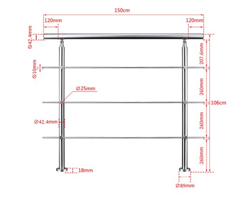 Stainless steel handrail - stainless,