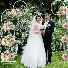 Set 2 Road Lead Wedding Arch Backdrop Stand Wreath Hoop Flower Decor Lawn Door