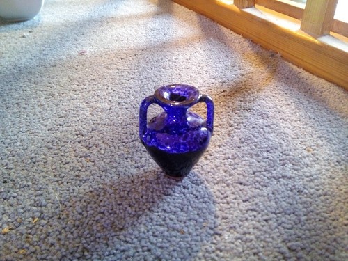 Vintage miniature blue ceramic - blue,