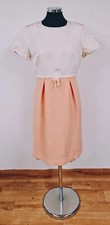 Moloh midi dress size 12 cream peach READ short sleeve 2 piece bow detail 