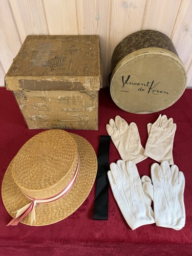 Vintage straw boater 6 - boater, sz