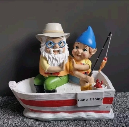 Mini fishing boat gnome - ,