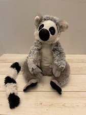 The Petting Zoo Plush Realistic Ring Tailed Lemur 11” Gray Stuffed Animal Toy