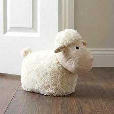 Large Heavy Fabric Animal Novelty Door Stop Stopper Fluffy Sheep