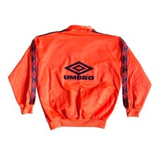 Vintage 90s Umbro Training Drill Top Football Men’s L Orange Rare Oasis BNWT