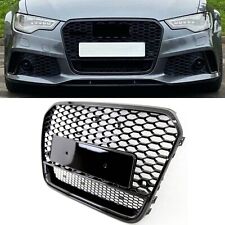 RS6 Style Bumper Grille Honeycomb Gloss Black Audi A6 S6 C7 2011-2015 Badgeless
